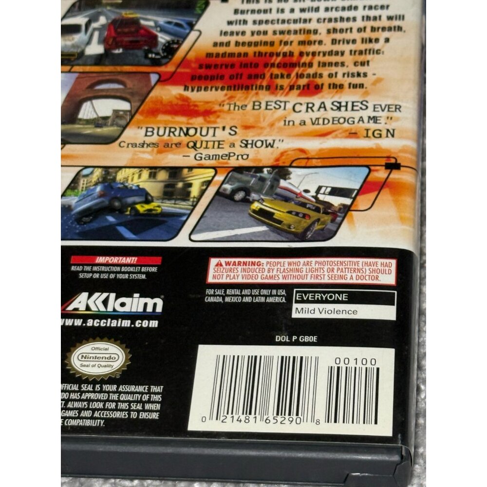 Burnout Nintendo GameCube Complete In Box - Tested Works - Picture 8 of 9